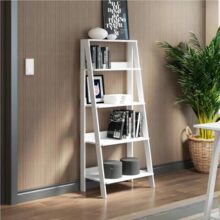 Estante Escada Para Livros Com 4 Prateleiras Madesa Cor Branco