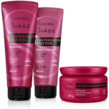 Eudora Kit Siàge Cauterização Dos Fios: Shampoo 250ml + Máscara Capilar 250ml + Condicionador 200ml