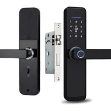 Fechadura Digital Inteligente Cartão Senha Biometria Wifi Cor Preto Rezzet Luatek LFE-03