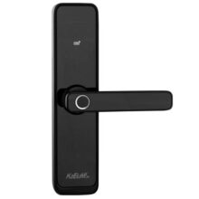 Fechadura Digital KaBuM! Smart 500 – Biometria, controle via aplicativo, Vidro Preto (Com maçaneta) – KBSG001