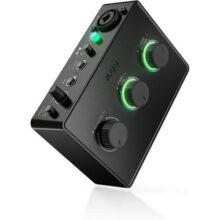 FIFINE Interface de áudio USB para gravação,mixer podcast com linha microfone XLR,monitor direto,alimentação fantasma de 48V,para instrumentos,guitarra,música,criação de conteúdo de vídeo,vocal-SC1