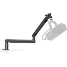 FIFINE Microphone Boom Arm, Suporte braço de microfone de perfil baixo com braçadeira montagem de mesa, Adaptador de parafuso, Gerenciamento de cabos, para Podcast Streaming Gaming Studio-BM88