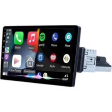 FINYQBET Multimídia 1 Din, 10 Polegadas com CarPlay e Android Auto, Câmera de Visão Traseira, Bluetooth 5.1, Tela Sensível ao Toque HD – A escolha perfeita para segurança e conforto automotivo