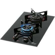FISCHER COOKTOP À GÁS 2 BOCAS FIT LINE MESA VIDRO PRETO BIVOLT – 27185-60015