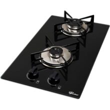 FISCHER COOKTOP À GÁS 2 BOCAS LOFT COM SUPERVISOR DE CHAMA MESA VIDRO PRETO BIVOLT – 30371-76352