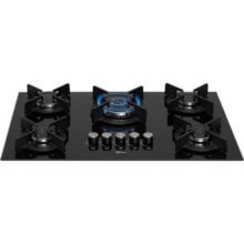 FISCHER COOKTOP GÁS 5 BOCAS TC INFINITY MESA VIDRO PRETO BIVOLT 26298-57077