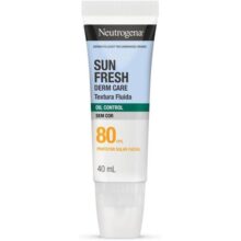 Fluido Neutrogena Sem Cor, FPS 80 | Sun Fresh Derm Care, Oil Control, 40mL