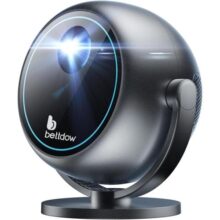 [Foco elétrico]Bettdow Mini Projetor Portatil 360° Tv Android/ios 4k 1080p 9000 Lumens, Smart Projetores Retroprojetor 150 ANSI, WIFI 5G+2.4G, Eletronico Correção Trapezoidal-Branco