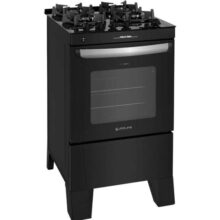 Fogão 4 bocas Atlas Agile Up Preto com Mesa de Vidro – Bivolt