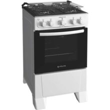 Fogão 4 Bocas Atlas Mônaco Plus Branco Mesa Inox E Acendimento Automático