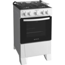 Fogão 4 Bocas Atlas Mônaco Plus Branco Mesa Inox E Acendimento Automático