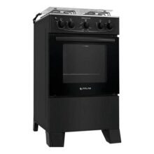 Fogão 4 Bocas Atlas Mônaco Plus Preto Com Mesa Inox E Acendimento Automático Bivolt