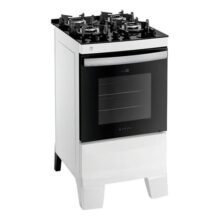 Fogão 4 Bocas Branco Com Mesa De Vidro Atlas Agile Up Bivolt