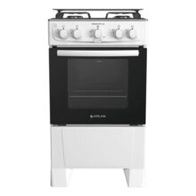 Fogão 4 Bocas Branco com Mesa Inox Atlas Mônaco Plus Bivolt 127V/220V