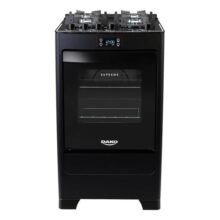 Fogão 4 Bocas Preto com Mesa de Vidro e Timer Digital Dako Supreme Black Glass 127V/220V 60 Litros