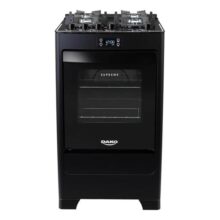 Fogão 4 Bocas Preto com Mesa de Vidro e Timer Digital Dako Supreme Black Glass 127V/220V 60 Litros
