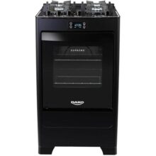 Fogão 4 Bocas Preto Com Mesa De Vidro E Timer Digital Dako Supreme Black Glass Bivolt