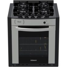 Fogao A Gas De Embutir Gaudi Prisma Vitreo Bl 4q Inox Gas Glp