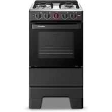 Fogão a Gás Mesa Inox Forno 50L Limpa Fácil e Acendimento Automático Esmaltec IDEAL Super F4IAP Cor Preto 4 bocas Bivolt