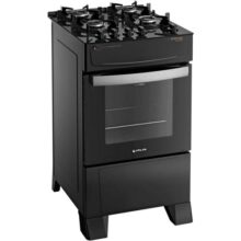 Fogão Atlas 4 Bocas preto Atenas Glass com Acendimento automático – Bivolt