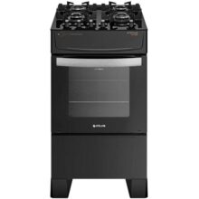 Fogão Atlas 4 Bocas preto Atenas Glass com Acendimento automático – Bivolt