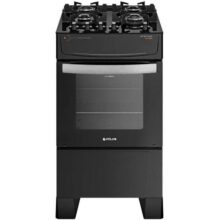 Fogão Atlas 4 Bocas preto Atenas Glass com Acendimento automático – Bivolt