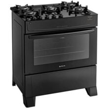 Fogão Atlas 5 Bocas Preto Mônaco Top Glass Com Acendimento Automático – Bivolt