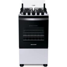 Fogão Brastemp 4 Bocas Branco com Duas Prateleiras com Alturas Ajustáveis – BFO4NBB Bivolt