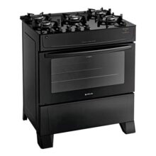 Fogão com 5 Bocas Mônaco Top Glass 5Q a gás/elétrico preto 127V/220V Atlas