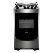 Fogão Consul 4 Bocas Cor Inox Com Mesa De Vidro E Grade De F