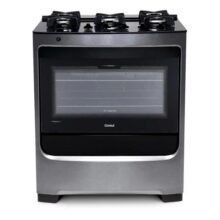 Fogão Consul Cfs5var 5 Bocas Cor Inox Com Mesa De Vidro E Grade De Ferro Fundido