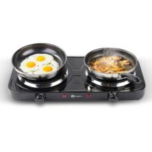 Fogão Cooktop De Mesa Elétrico Fogareiro Portátil Panda Plus 2 Bocas Preto 110/220V (preto 127V)