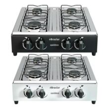 Fogão Cooktop De Mesa Portátil A Gás 4 Bocas Braslar