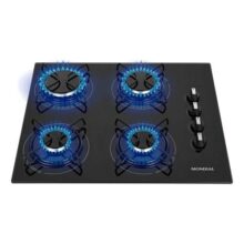 Fogão cooktop gás Mondial CTG-01 preto e inoxidável 127V/220V