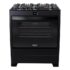Fogão 4 Bocas Preto Com Frente Em Vidro Espelhado E Mesa De Vidro Dako Magister Style 127v/220v Porta Cega 60l