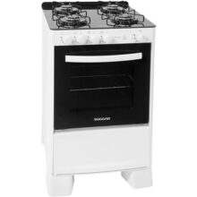 Fogão de Piso Suggar 4 Bocas Cook Glass Branco – Bivolt