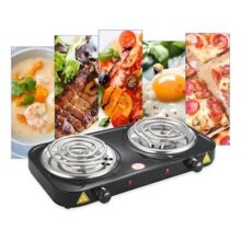 Fogão Fogareiro 2 Bocas Elétrico 2000w Fogão Cooktop Portáti Cor Preto