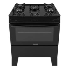 Fogão Itatiaia 5 Bocas Electra Glass Plus Com Mesa De Vidro – Preto