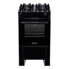 Fogão Mônaco 4 Bocas Preto Top Glass Com Mesa De Vidro Atlas Preto Bivolt