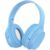 Fone de Ouvido Bluetooth 5.3 Headphone Sem fio TWS On-ear Com Cancelamento de Ruído Leve Dobrável Fone Sem Fio Com Microfone Bateria de Longa Duração (Azul Claro)
