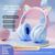 Fone de ouvido Bluetooth com orelhas de gato com luzes RGB design de sorriso Kawaii presente para meninas adequado p