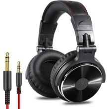Fone de Ouvido P/Estúdio DJ OneOdio Pro-10 Black, Falante 50mm Neodimio Conexão P2 ou P10 Com Microfone, Cabo Destacável, Preto, Grande