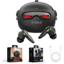 Fone Gamer, A’Gold FN-B48 TWS Bluetooth 5.4, Som Imersivo, Cancelamento de Ruído IA, LED Estilo Gamer, Microfone HD, Bateria Longa Duração P/Jogos, Música, Esportes, Corrida, Academia