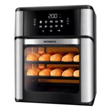 Fritadeira Air Fryer Forno Oven 12L Mondial Preto/Inox 2000W AFON-12L-BI