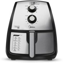 Fritadeira Airfryer Sem Óleo, 4L, Inox, inclui o Barril do Bolo, 110v, Midea