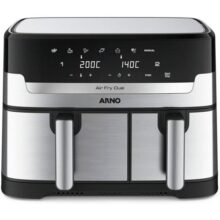 Fritadeira Sem Óleo Air Fryer Arno Dual 8,3L AFD2, Cestos Duplos Independentes, Função SYNC, Painel Digital, Inox, 1800W, 110V