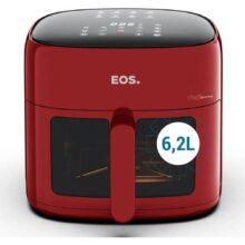 Fritadeira Sem Óleo Air Fryer Eos Chef Gourmet 6.2 Litros Compacta Digital Vermelho Eaf60v 110v