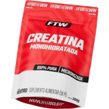 FTW Creatina Monohidratada 100% Pura – Explosão de Energia, Força e Resistência – Absorção Rápida para Ganho de Massa e Performance – Refil 300g