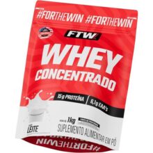 FTW Whey Concentrado com Proteína Concentrada WPC, Suplemento Alimentar em Pó com 15g de Proteína por Porção, Rico em Aminoácidos Essenciais, Sem Glúten – Refil 1KG (Leite)