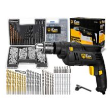 Furadeira De Impacto 550w 3/8 10mm The Black Tools Com Acessórios Kit 300 Peças Brocas E Buchas